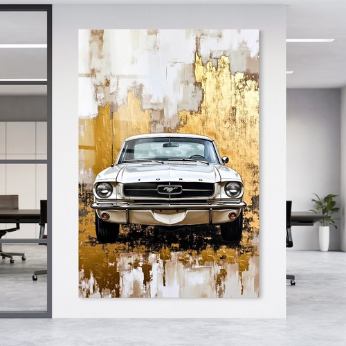 Gold ford mustang - mustang, oldtimer