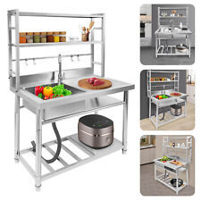 Küche Gastronomie Spüle Edelstahl Spülbecken Waschtisch mit Waschbecken Links