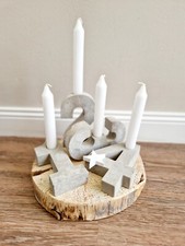 Rustikale Adventszahlen aus Beton Set   Adventskranz modern.