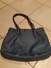 Tasche Damen, Doppel Henkel, Kunstleder, blau/grau, mittlere Größe, K&L Ruppert