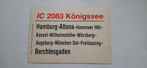 Zuglaufschild 2083 - ic,