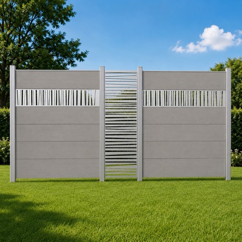 Wpc sichtschutzzaun grau - wpc,