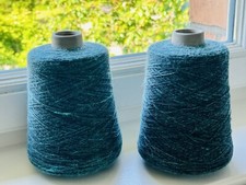 2 x Kone Leinen *grün meliert* je ca. 450 g  * 4-fädig * Hamburger Wollfabrik