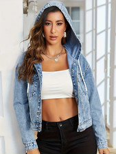 Damen jeansjacke mit kapuze - damen,