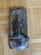 Sehr schöner alter Weihwasserkessel Mutter Gottes Prager Jesulein  aus Zinn 248