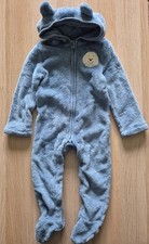 Baby Overall Blau Plüsch Gr. 74/80 Winnie the Pooh Herbst/Winter Junge Kapuze