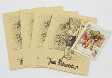 ANTIKE POSTKARTE 5x Ansichtskarte Karte GEBURTSTAG WEIHNACHTEN Mädchen
