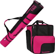 BRUBAKER Carver Pro 2er Set Skischuhtasche + Skisack Kombi 190 cm Pink Schwarz