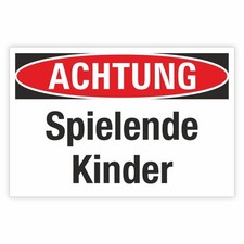 Schild Achtung Spielende