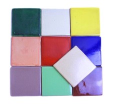 9 Stück dicke rustikale Fliesen aus Mexiko 11x11 cm. B-Ware