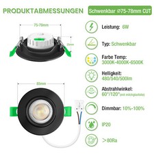 Led einbaustrahler - 6w,