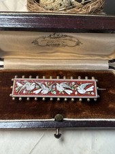 Brosche Mikromosaik Silber