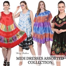 Damen Boutique Kleidung Kleider - Paket mit 10 Mix Design Farbe Batik Kleider