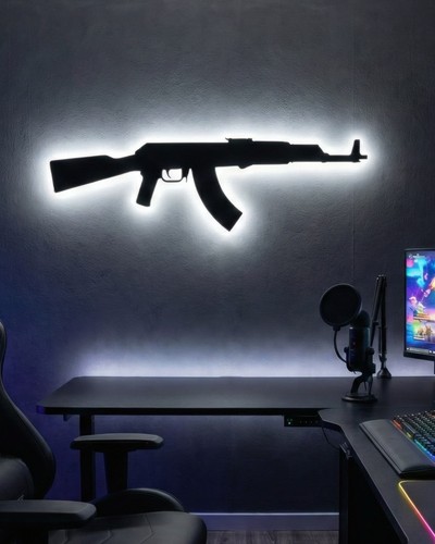 Ak47 led rgb wanddeko - led, gewehr