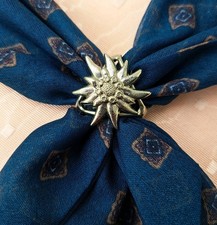 Schal Tuchhalter Ring  Edelweiss Metall
