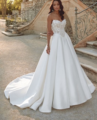 Elegantes satin hochzeitskleid - elegantes,