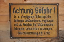 Altes Blechschild Eisenbahn