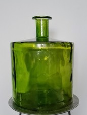 Deko Vase Glas Flasche groß Grün Zylinder - Massiv 