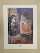 PABLO PICASSO, AUTHENTISCHES KUNSTPLAKAT "AKROBAT UND JUNGER HARLEKIN" 2003