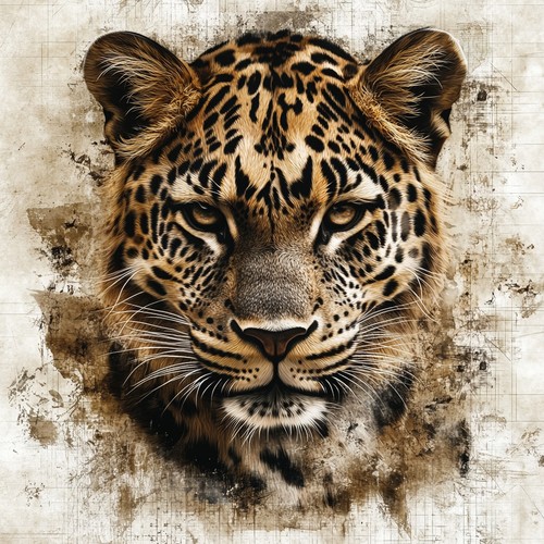Wandbild leopard portrait deko - wandbild,