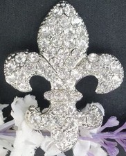 ENTZÜCKENDE BROSCHE•FRANZÖSISCHE LILIE•MIT ZIRKONA BESETZT•FÜR PULLI•BLUSE•KLEID