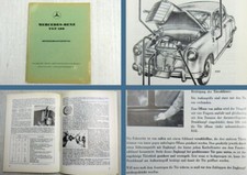Mercedes Benz Typ 190 W121 Betriebsanleitung Stand 1958 Ausgabe D 1965 Rotaprint