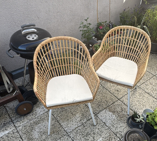 Ikea nilsove rattan stühle - 2x, rattan-stühle