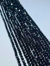 Schwarzer Spinell 4mm Facettierter Edelsteinstrang Top Qualität 40cm Heilstein