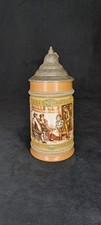 Alter Bierkrug Mit Zinndeckel