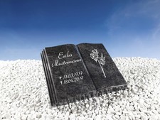 Grabstein Buch Blauer Granit 40x30x7 cm inklusive Gravur …