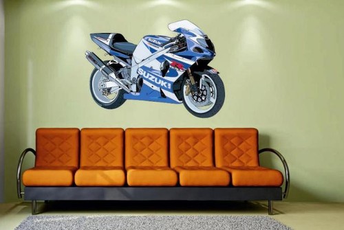 Wandtattoo motorrad color - wandtattoo,