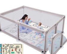 Laufstall Baby Laufgitter Schutzgitter Absperrgitter mit Einstieg Krabbelgitter