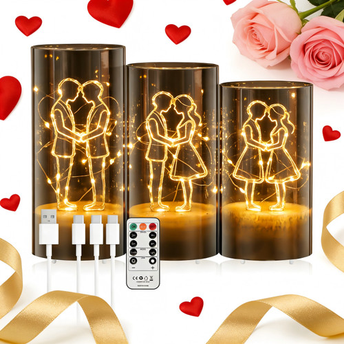Led kerzen mit lichterketten - kerzen,