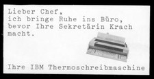 Werbe Aufkleber - IBM Thermo Schreibmaschine - 9x4cm - Vintage 80er Reklame