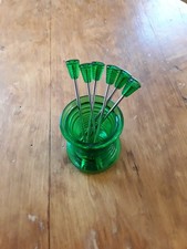 6 kleine Cocktailgabeln grün