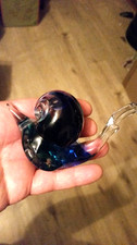 Glas Figur Schnecke Murano  Blau handgefertigt Glaskunst ca.9x9cm