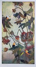Jutta Votteler,"Vögel, Blüten" Radierung, Originalgrafik