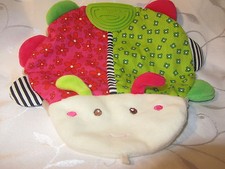 TOPOLINO Schmusetuch Kuscheltuch Käfer grün pink Beißplatte Blumen