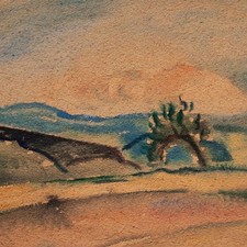 Landschaft Expressionismus unbekannt unleserlich signiert Aquarell 1920er Jahre