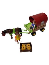 Playmobil Western Planwagen mit Pferd und Figuren Set Mehrfarbig