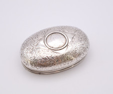 Ausgefallene antike Silber Münze Schnupftabakdose gepunzt London 1892