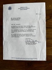 Schreiben der Botschaft "UNITED STATES OF AMERICA 1977"