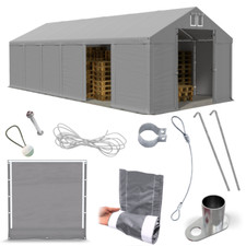 Lagerzelt 6x12 Industriezelthalle Werkstattzelt Weidezelt 12x6 NEU GRAU PVC S