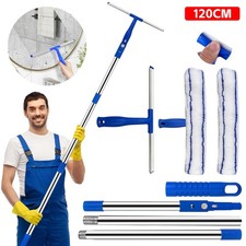 Fensterreinigungsset 2 in 1 Profi Abzieher 120cm Teleskopstiel Fensterputzer