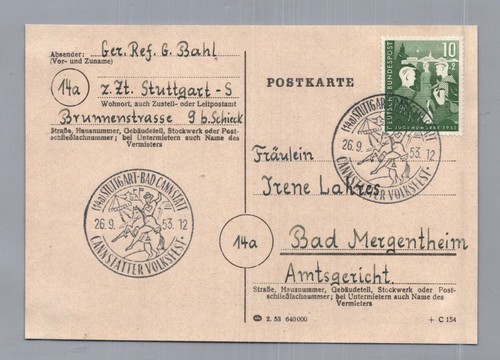 Bund postkarte mit - ef,