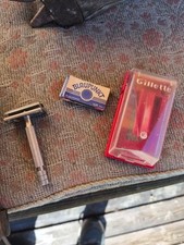 Gillette Contour Rasierer Metall 12 cm lang Vintage guter Zustand Fach #A5