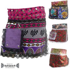 Wickel-Rock wrap on Jupe Skirt Goa Hippie Boho Indien Inde Nepal Spitze Lace 