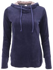 Nicki-Kapuzenpullover, weicher Hoodie, Boho Samt Sweatshirt - dunkelblau