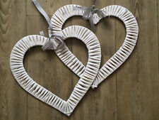 Rattanherz,38 cm,Weidenherz,Herz,Herzen,Türkranz,Shabby,weiß,braun,Landhaus,Deko