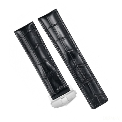 22mm schwarzes echtleder - schwarzes,
